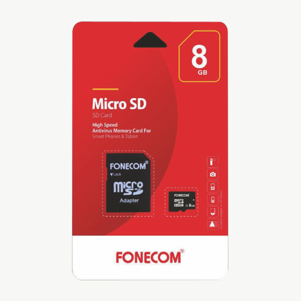 Fonecom Carte Mémoire 8GB – Micro SD Adapter Transfert Rapide