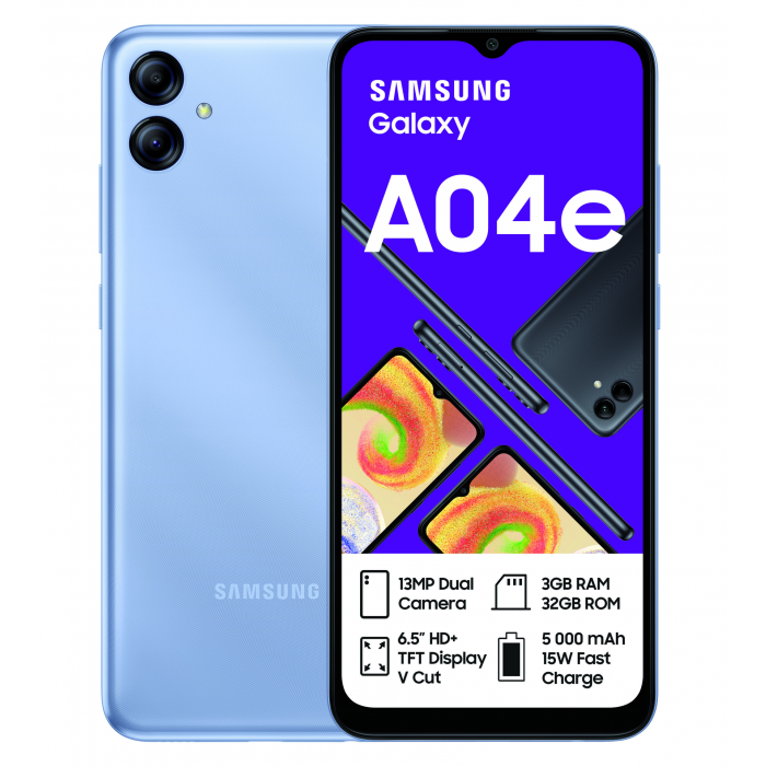 Samsung Galaxy A04e – Mémoire 32 Go – Ram 3 Go – Ecran 6.5